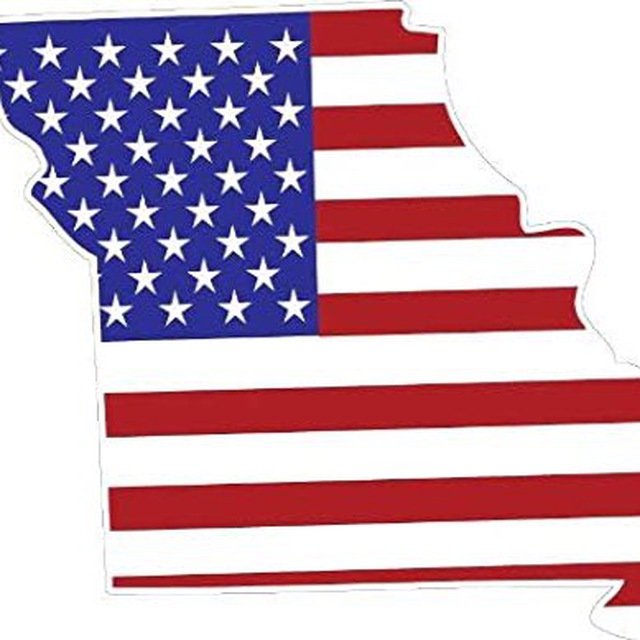 Shape of us. Missouri Flag in USA.